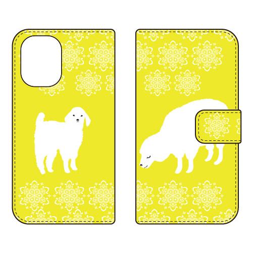 手帳型スマホケース ほっこりひつじ （YELLOW） (受注生産)  Cf LTD iPhone 1...