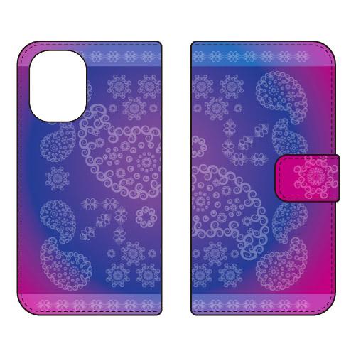 手帳型スマホケース ペイズリー ベリー (受注生産)  Cf LTD iPhone 16