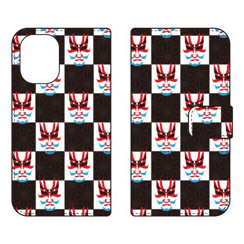 手帳型スマホケース 和柄 隈取小 (受注生産)  Cf LTD iPhone 16