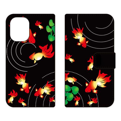 手帳型スマホケース 和柄 金魚赤 (受注生産)  Cf LTD iPhone 16