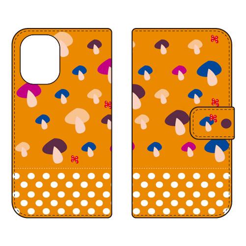 手帳型スマホケース 北欧風オレンジ森 (受注生産)  Cf LTD iPhone 16