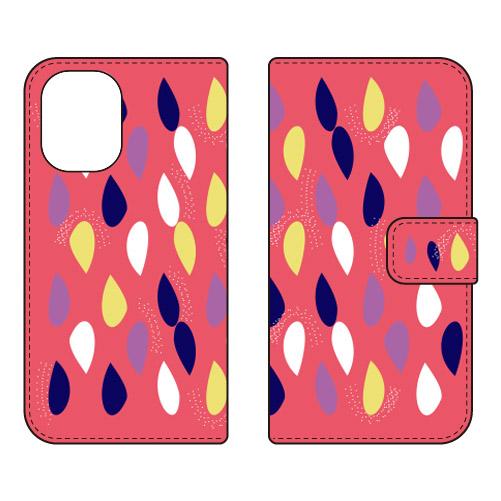 手帳型スマホケース 北欧風ピンク水玉 (受注生産)  Cf LTD iPhone 16