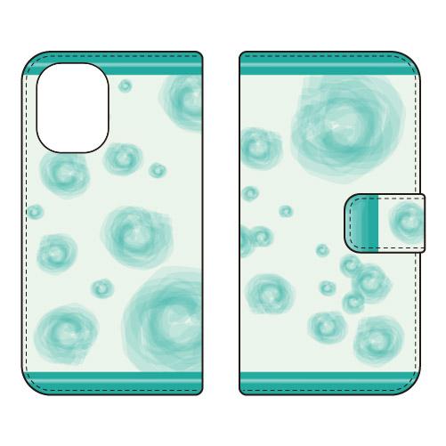 手帳型スマホケース 北欧風シャボングリーン (受注生産)  Cf LTD iPhone 16