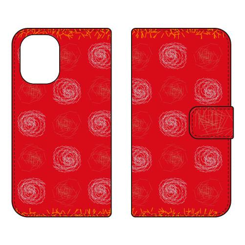 手帳型スマホケース 北欧風赤毛糸 (受注生産)  Cf LTD iPhone 16