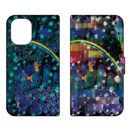 手帳型スマホケース monikotoデザイン 虹の彼方 (受注生産) iPhone 16