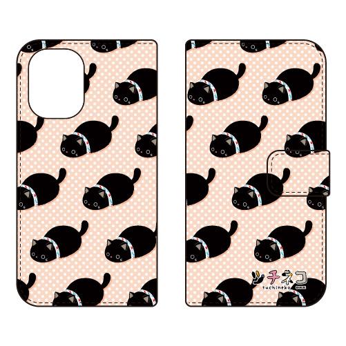 手帳型スマホケース ツチネコ クロ (受注生産) iPhone 16