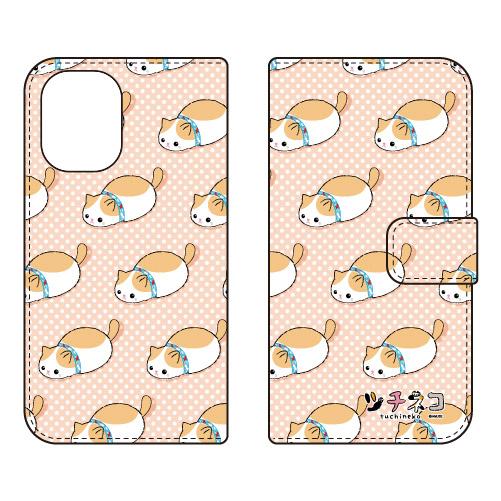 手帳型スマホケース ツチネコ 茶ブチ (受注生産) iPhone 16