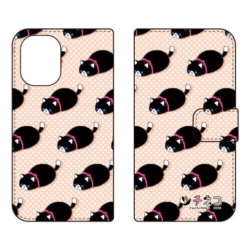 手帳型スマホケース ツチネコ クロシロ (受注生産) iPhone 16