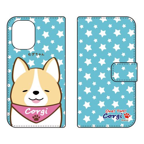 手帳型スマホケース いちにのコーギー むぎちゃん (受注生産) iPhone 16