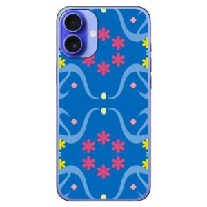 スモールフラワーパターン ブルー (ハード ケース カバー) Coverfull iPhone 16