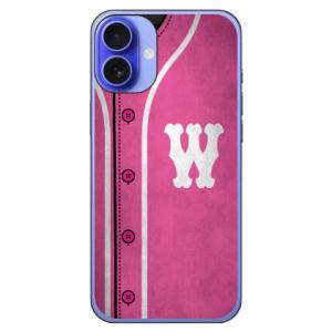 Cf LTD ベースボール ピンク W スマホケース (ハード ケース カバー) iPhone 16