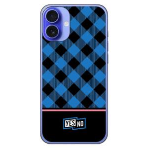 ブロックチェック ブルー (ハード ケース カバー) YESNO iPhone 16