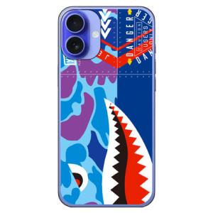 シャーク ハンターカモ ブルー (ハード ケース カバー) YESNO iPhone 16