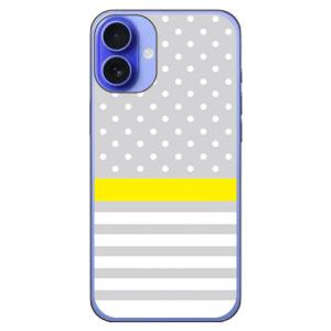 ドット/ボーダー グレー (ハード ケース カバー) SECOND SKIN iPhone 16