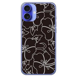 ハイビスカスライン ブラック (ハード ケース カバー) SECOND SKIN iPhone 16