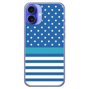 ドット/ボーダー ブルー (ハード ケース カバー) SECOND SKIN iPhone 16