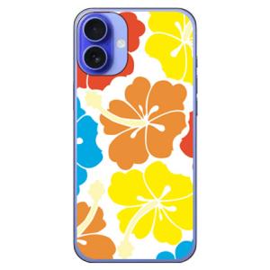 北欧ハイビスカス カラフル (ハード ケース カバー) SECOND SKIN iPhone 16