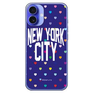 NYC マルチハートドットネイビー (ハード ケース カバー) SECOND SKIN iPhone...