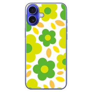 フラワーポップ ホワイト×グリーン （ソフト ケース カバー） SECOND SKIN iPhone...