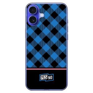 ブロックチェック ブルー （ソフト ケース カバー） YESNO iPhone 16