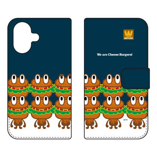 手帳型スマホケース cheese burgers (受注生産)  SECOND SKIN iPhon...