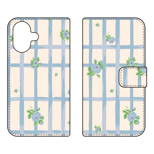 手帳型スマホケース SINDEE Flower Grid （ベージュ） (受注生産)  SECOND...