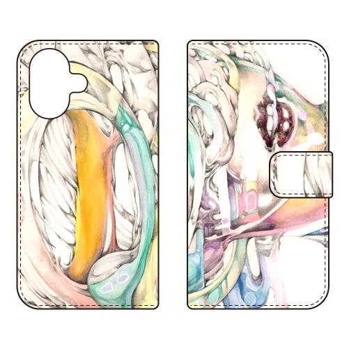 手帳型スマホケース KYOTAROクレバーガールカラー (受注生産)  SECOND SKIN iP...