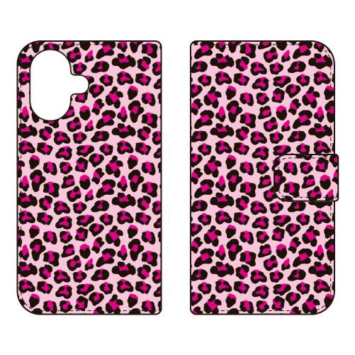手帳型スマホケース レオパード ピンク (受注生産)  SECOND SKIN iPhone 17