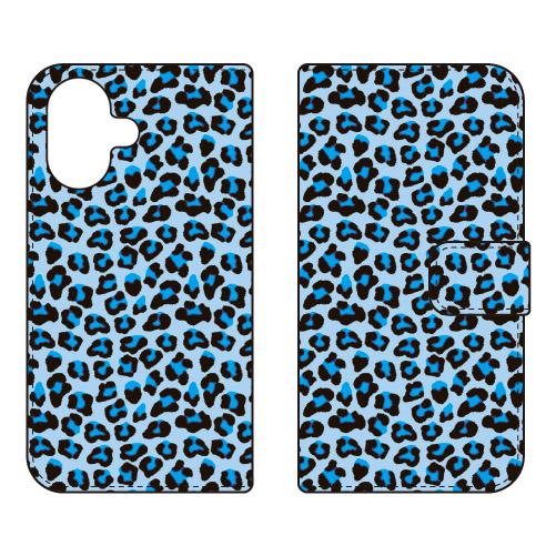 手帳型スマホケース レオパード ブルー (受注生産)  SECOND SKIN iPhone 17