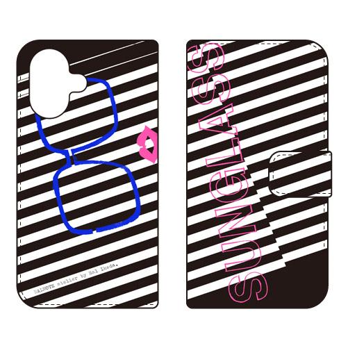 手帳型スマホケース 池田ハルSunglass ブラック (受注生産)  SECOND SKIN iP...