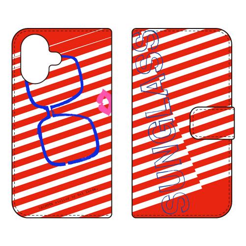 手帳型スマホケース 池田ハルSunglass レッド (受注生産)  SECOND SKIN iPh...