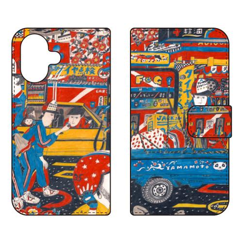 手帳型スマホケース 若林夏 gas station (受注生産)  SECOND SKIN iPho...