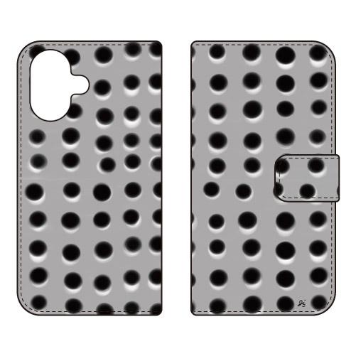 手帳型スマホケース オブチジン dot series グレー (受注生産)  SECOND SKIN...