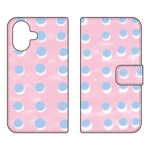 手帳型スマホケース オブチジン dot series ピンク (受注生産)  SECOND SKIN...