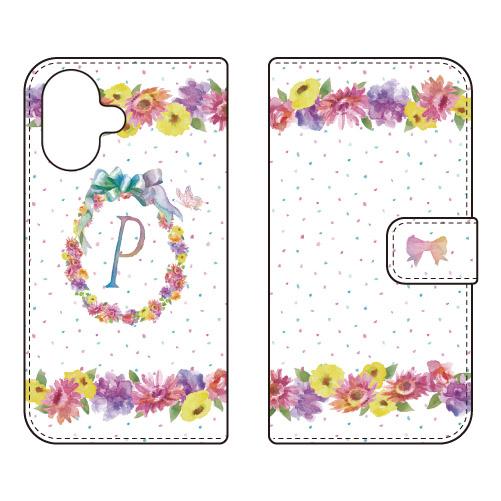手帳型スマホケース パステルフラワー P (受注生産)  Cf LTD iPhone 17