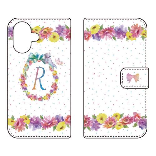 手帳型スマホケース パステルフラワー R (受注生産)  Cf LTD iPhone 17