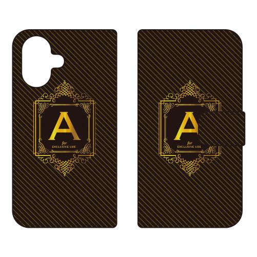 手帳型スマホケース ラグジュアリー A （ゴールドイエロー） (受注生産)  Cf LTD iPho...