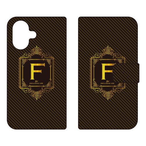 手帳型スマホケース ラグジュアリー F （ゴールドイエロー） (受注生産)  Cf LTD iPho...