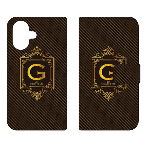 手帳型スマホケース ラグジュアリー G （ゴールドイエロー） (受注生産)  Cf LTD iPho...