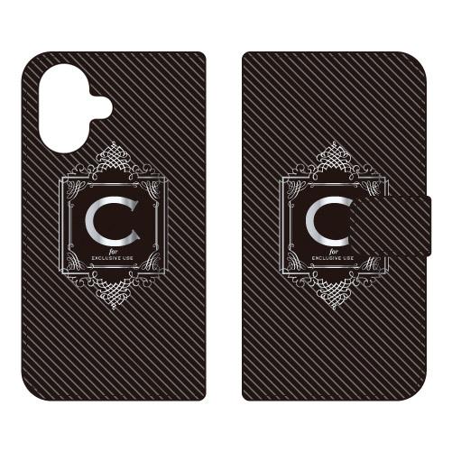 手帳型スマホケース ラグジュアリー C （シルバーグレー） (受注生産)  Cf LTD iPhon...