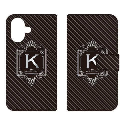 手帳型スマホケース ラグジュアリー K （シルバーグレー） (受注生産)  Cf LTD iPhon...