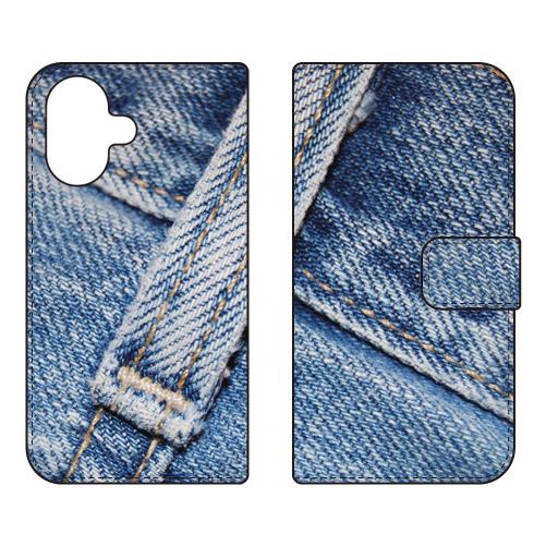 手帳型スマホケース デニム地 デニム生地 デニム柄 01 (受注生産)  Cf LTD iPhone...
