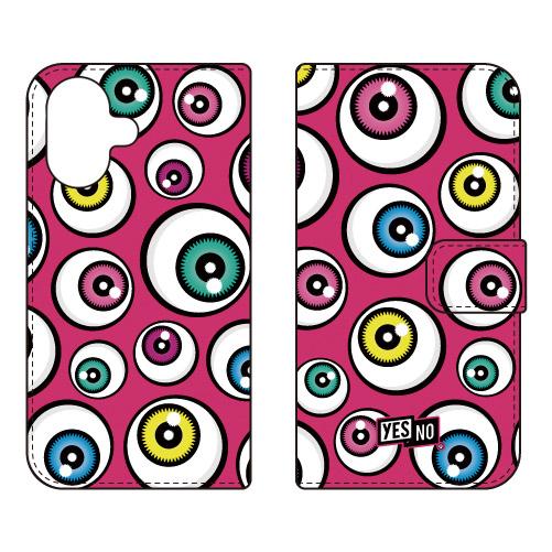 手帳型スマホケース アイズ ピンク (受注生産)  YESNO iPhone 17