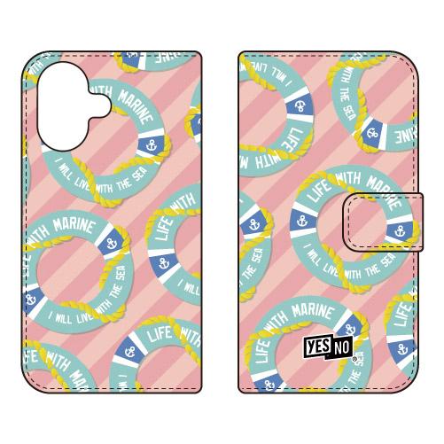 手帳型スマホケース マリン ピンク (受注生産)  YESNO iPhone 17