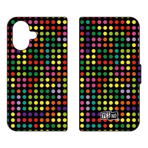 手帳型スマホケース ドット ブラック マルチ (受注生産)  YESNO iPhone 17