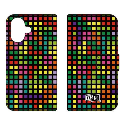 手帳型スマホケース ブロック ブラック マルチ (受注生産)  YESNO iPhone 17