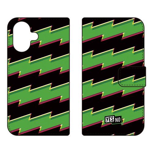 手帳型スマホケース ライトニングボーダー グリーン (受注生産)  YESNO iPhone 17