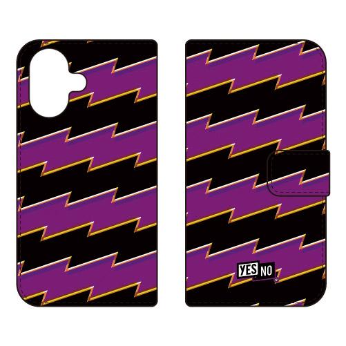 手帳型スマホケース ライトニングボーダー パープル (受注生産)  YESNO iPhone 17