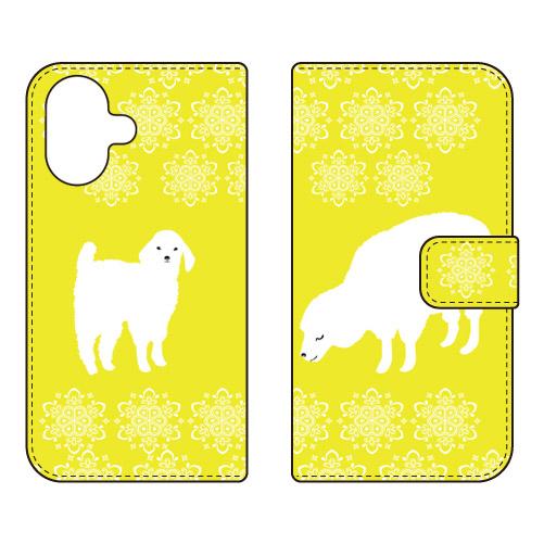 手帳型スマホケース ほっこりひつじ （YELLOW） (受注生産)  Cf LTD iPhone 1...