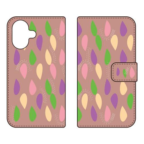 手帳型スマホケース 北欧風パープル水玉 (受注生産)  Cf LTD iPhone 17